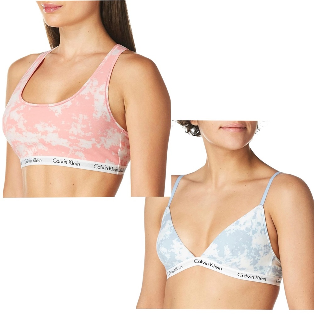 Calvin Klein Pink and Blue Bralettes